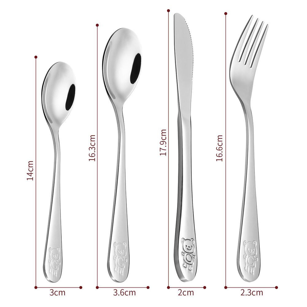 Jungle Kids Cutlery Set - Fun Animal Design - Top Quality - Perfect for Little Ones - 12 Piece Set - Great Gift