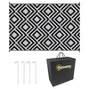 Outsunny Reversible Waterproof Outdoor Rug with Carry Bag, 182 x 274 cm, Black