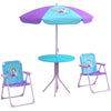 Outsunny Kids Fairy Bistro Set - Adjustable Parasol & Portable Table/Chairs, Perfect for Playtime & Outdoor Adventures!