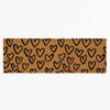Astley Heart Print Coir Doormat - PVC Backed - 40x120cm - Natural - High Quality