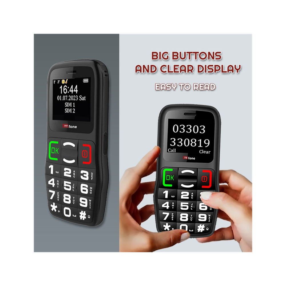 TTfone TT220 Big Button Mobile | Mains Charger | Unlocked