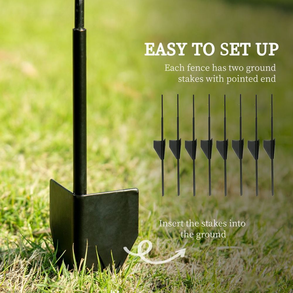 Premium 4PCs Garden Fencing Panels - Elegant Flower Bed Border Edging - Animal Barrier - High Quality
