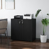 Vinsetto Lockable Office Storage Cabinet 2-Tier Filing Cabinet w/Feet 2 Keys Melamine Coating Aluminium Handles Home Office Printer Stand Black