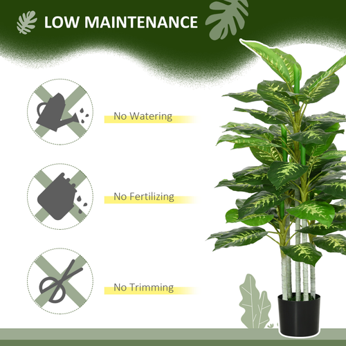 HOMCOM Artificial Evergreen Tree Fake Plant in Pot Indoor Outdoor Decor
