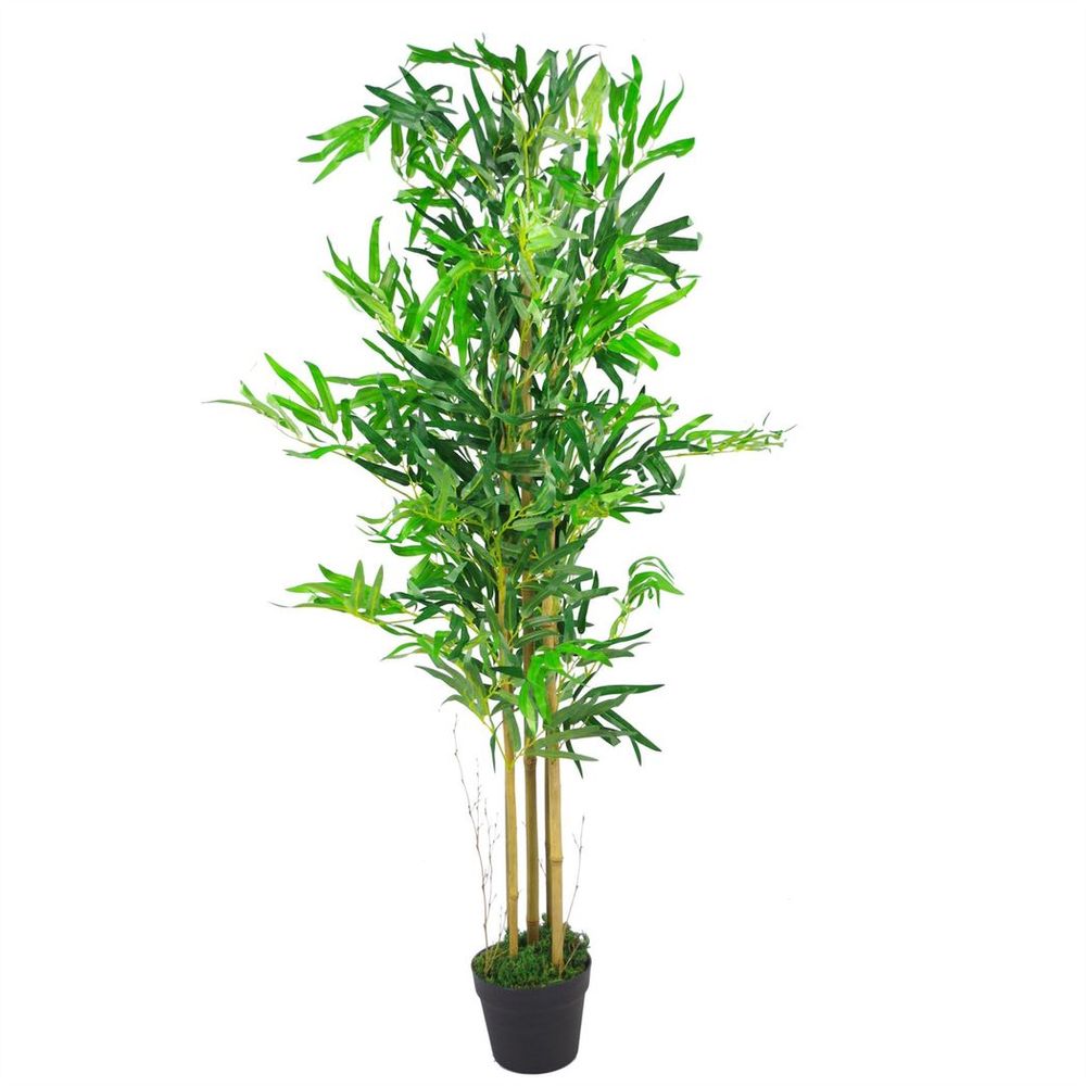 Premium Realistic 120cm Artificial Bamboo Trees with Gold Metal Planter - High Quality Indoor Plants