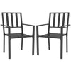 Outsunny 2 PCs Stackable Metal Garden Chairs, Black - Stylish & Sturdy Outdoor Seating for Bistros, Patios, and More!