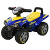 HOMCOM Baby Quad Bike Kids Ride On Car Goodyear Licensed Walker Foot To Floor Slider NO POWER w/Lights Horn Storage Blue for 18-36 Months
