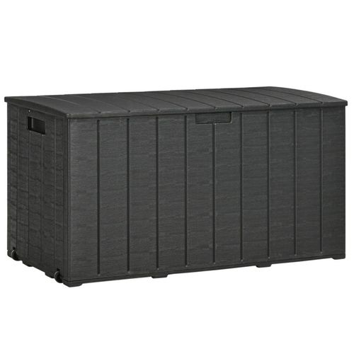 Rolling Outdoor Storage Box Black Bin 122.4L x 62W x 64.5H cm 366 litre capacity