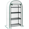 Outsunny Mini Greenhouse Portable Green House with UV-Resistant Plastic Cover and Metal Shelves - 80x49x160cm