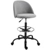 97cm Draughtsman Chair Home Office  5 Wheels Padded Seat Grey Vinsetto