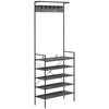 HOMCOM Industrial Baker's Rack Multi-tier Microwave Stand with 5 Hooks