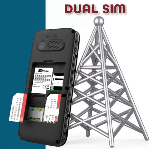 TTfone TT150 Blue Dual SIM with Mains Charger, O2 Pay As You Go