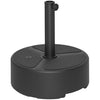 Outsunny Round Garden Parasol Base, Sand/Water Filled Parasol Stand, Black