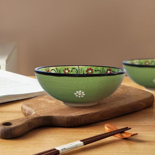 Handmade Ceramic Bowl Mexican Green 15cm