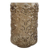 Handcrafted 29cm Embossed Chestnut Glass Vase