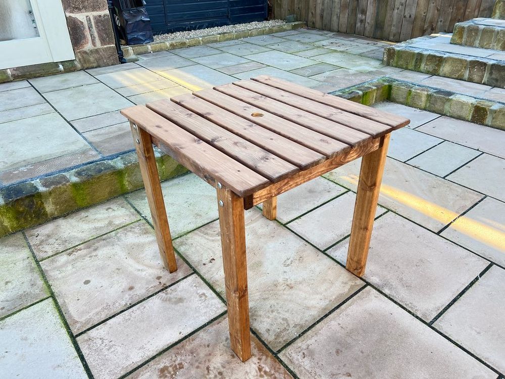 Bistro Table - Charles Taylor. UK-made, FSC wood. Indoor/outdoor use. Water repellent, rustproof bolts. 10yr guarantee. White glove delivery.