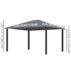 Outsunny 4.3m x 3.6m Aluminium Frame Texteline Draped Hardtop Gazebo Brown