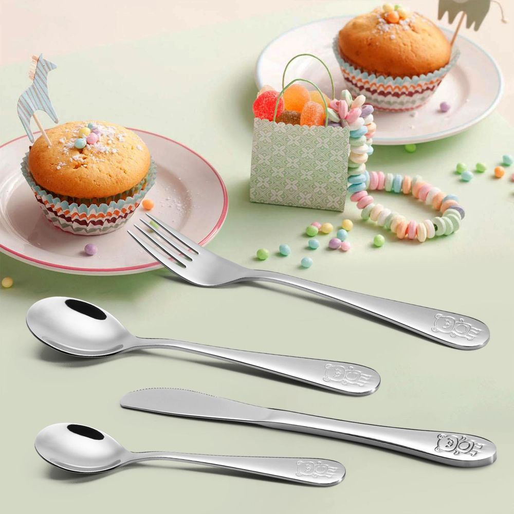 Jungle Kids Cutlery Set - Fun Animal Design - Top Quality - Perfect for Little Ones - 12 Piece Set - Great Gift