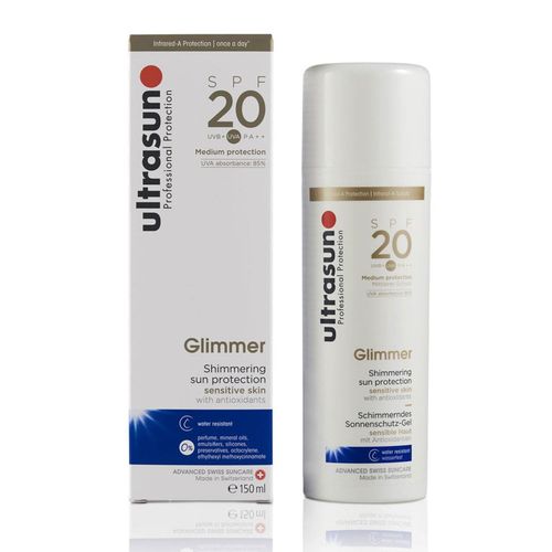 Ultrasun Glimmer Shimmering Sun Protection Sensitive Skin SPF20, 150ml
