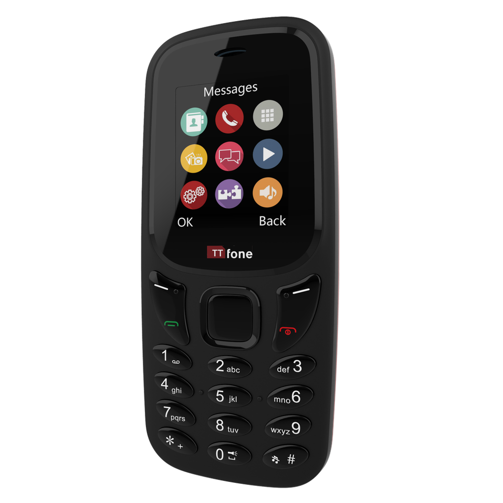 TTfone TT170 Black Dual SIM + USB Cable, EE Pay As You Go - High Quality & Emergency Use