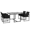 Outsunny Garden Furniture Set: 4 Seater Table & Chairs, Adjustable Backrest