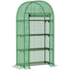 Portable Mini Greenhouse: 80x49x160cm, Steel Frame, PE Cover, Roll-Up ZipDoor, Green