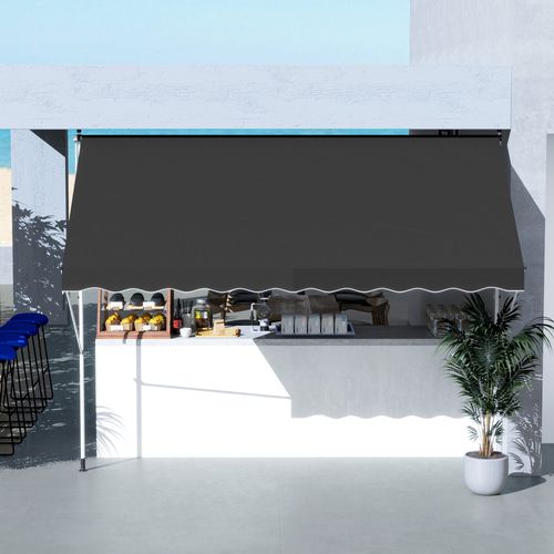 Outsunny 3 x 1.5 m Retractable patio  Awning Floor-to-ceiling shade, Black