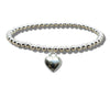 Puff Heart Silver Beaded Bracelet - Perfect Gift for Her - High Quality and Stunning Design - Free Shipping
