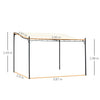 4 x 3 Meters Canopy Metal WallCream 4m 3m