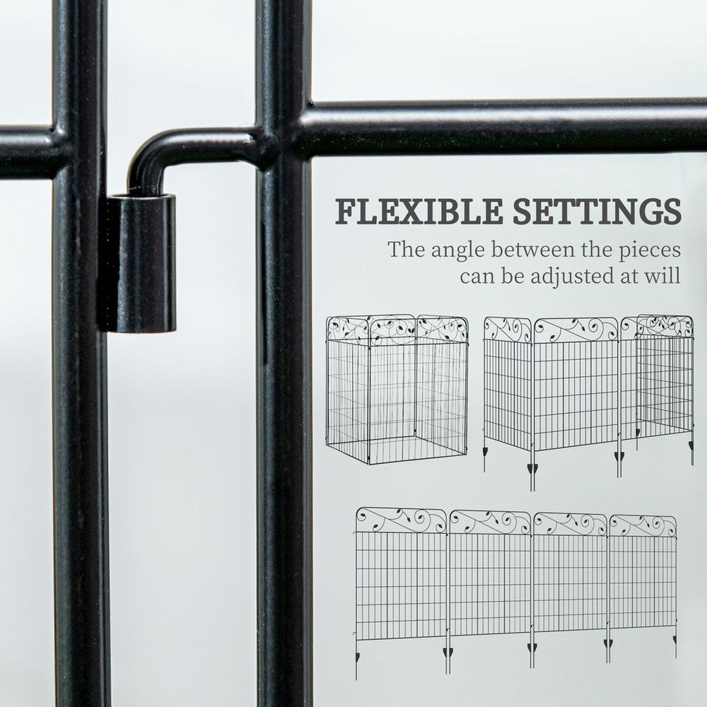 Premium 4PCs Garden Fencing Panels - Elegant Flower Bed Border Edging - Animal Barrier - High Quality