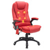 Deluxe HOMCOM Heated Vibrating Massage Office Chair: Reclining, Red