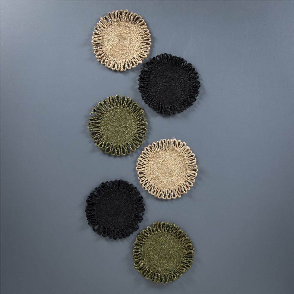 Premium Jute Star Placemats - Natural - Set of 2 - 36x36cm