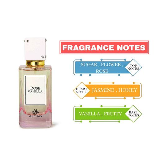 Rose Vanilla EDP (100ml) by Ajyad Scented Women Arabian Perfume Gift for Her UAE