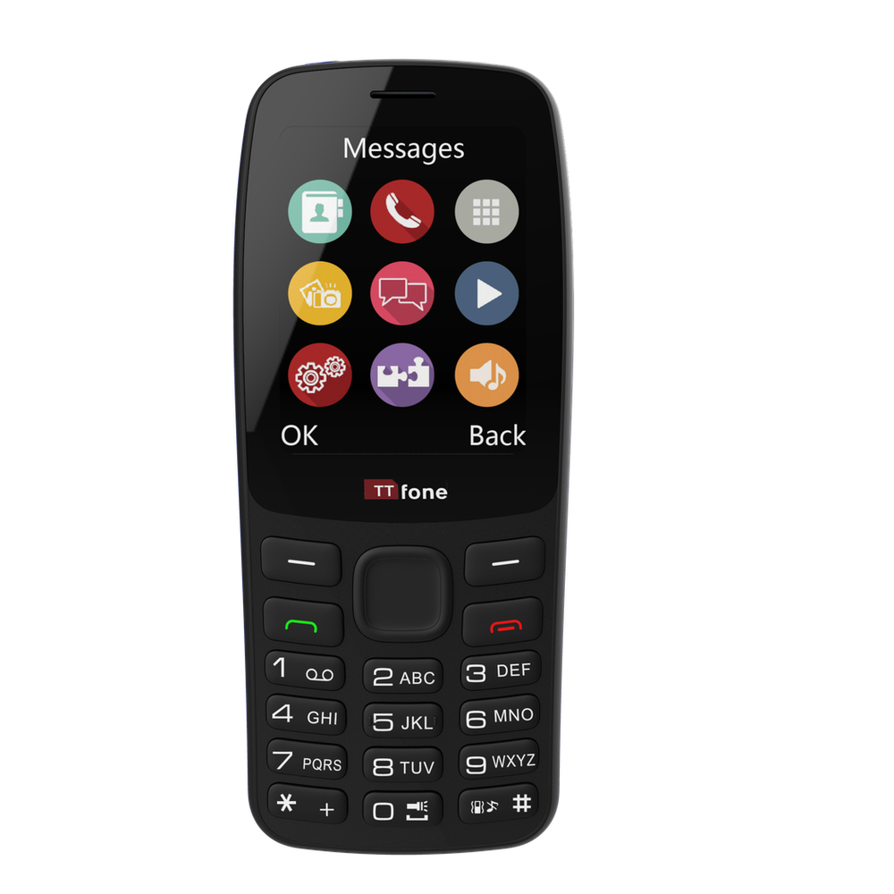 TTfone TT175 Dual SIM, Charger, O2 Pay As You Go: Best Quality Mobile Phone, All Networks - Unlocked