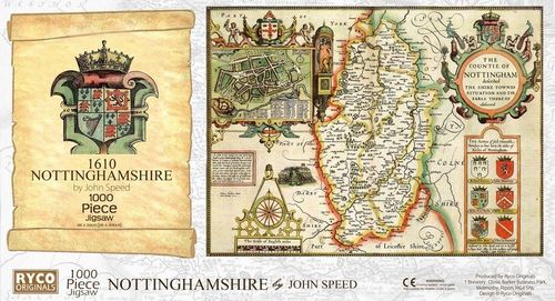 Nottinghamshire Historical Map 1000 Piece Jigsaw Puzzle (1610)