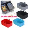 2PCS Square Silicone Pot For NINJA Air Fryer Kitchen BBQ Plate Heating Baking UK