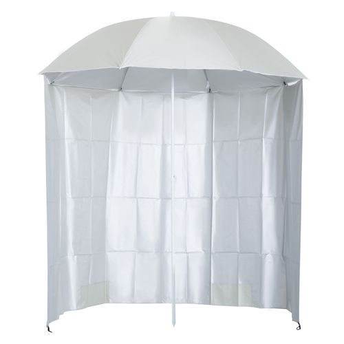 Outsunny 88" Arc 2.2M Fishing Umbrella Beach Parasol with Sides Brolly Shelter Canopy Shade with FREE Carry Bag