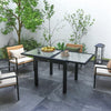 Outsunny Extendable Outdoor Dining Table Patio Table, Clear