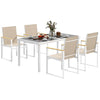 Outsunny 5 Piece Garden Table and Chairs with Tempered Glass Table Top