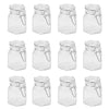 Hexagonal Spice Jars - Set of 12 | M&W | Vintage Glass Storage Containers | Airtight Lids | 100ml Capacity | Oven, Fridge, Dishwasher Safe