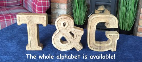 Hand Carved Wooden Embossed Letter K