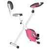 HOMCOM Foldable Pink Exercise Bike LCD Adjustable Seat