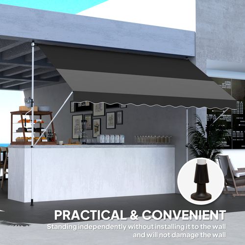 Outsunny 3 x 1.5 m Retractable patio  Awning Floor-to-ceiling shade, Black