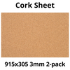 Cork Sheet - 915x305mm - 3mm - Décor and DIY - Pack of 2