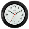 Wycombe Black Kitchen Wall Clock - Stylish, Accurate, 22.5cm - Acctim Brand
