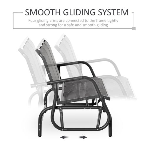 Outsunny 3-Seat Glider Rocking Chair for 3 People Garden Bench Grey