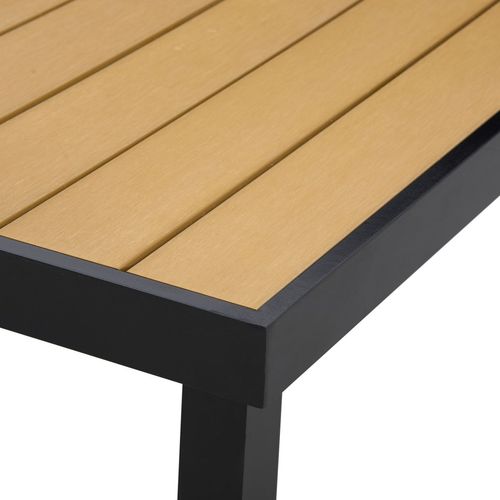 Outsunny Garden Dining Table for 8, Aluminium Frame for Patio, Natural