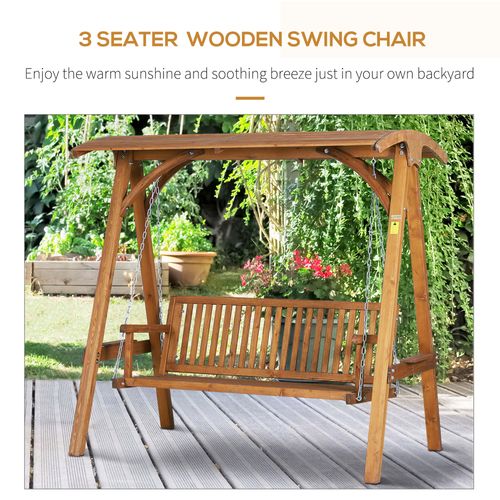 Wooden Garden Swing Chair Seat Hammock Bench Lounger Outdoor 3 Seater