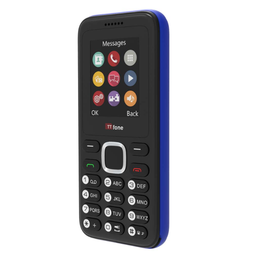 TTfone TT150 Blue Dual SIM with Mains Charger, Giff Gaff Pay As You Go
