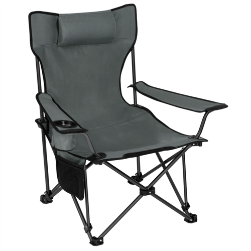 Camping Chair with Carry Bag Fishing Grey Robust Durable Seating and Lying 2 in one